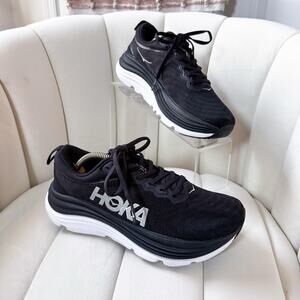 Hoka One One Gaviota 5 Black White Road Running Sneakers Women’s Size 8